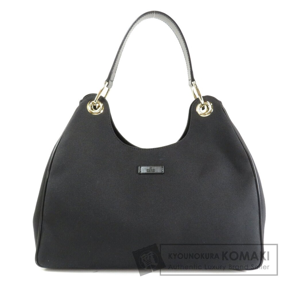 Gucci Logo Motif Shoulder Bag Canvas Leather